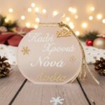 Χειροποίητο Προσωποποιημένο Επιτραπέζιο ρόδι γούρι Καλή Χρονιά Νονά 12CM