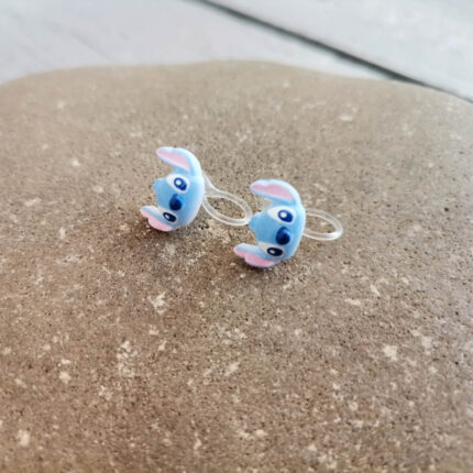 Χειροποίητα Σκουλαρίκια Stitch για Αυτιά Χωρίς Τρύπα – Ιδανικά για Παιδιά
