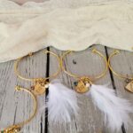 Χειροποίητα Βραχιόλια Bachelorette με Πέρλα, Strass, Φτερά & Χάραξη