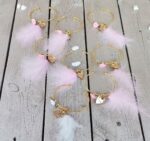 Χειροποίητα Βραχιόλια Bachelorette με Τριαντάφυλλο, Φτερά, Strass & Χάραξη Καρδιάς