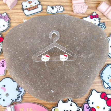 Χειροποίητα Παιδικά Σκουλαρίκια Hello Kitty – Χωρίς Τρύπημα
