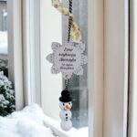 Χειροποίητο Χριστουγεννιάτικο Στολίδι Νιφάδα & Χιονάνθρωπος – Δώρο για Δασκάλα με Αφιέρωση