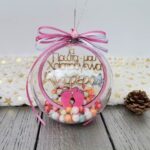 Χριστουγεννιάτικη Μπάλα Plexiglass “Τα Πρώτα μου Χριστούγεννα” με Όνομα 8-12 cm