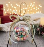 Χριστουγεννιάτικη Μπάλα Plexiglass Ταρανδάκι με Μπαλίτσες & Όνομα (Για Αγόρι ή Κορίτσι, 8-12εκ.)