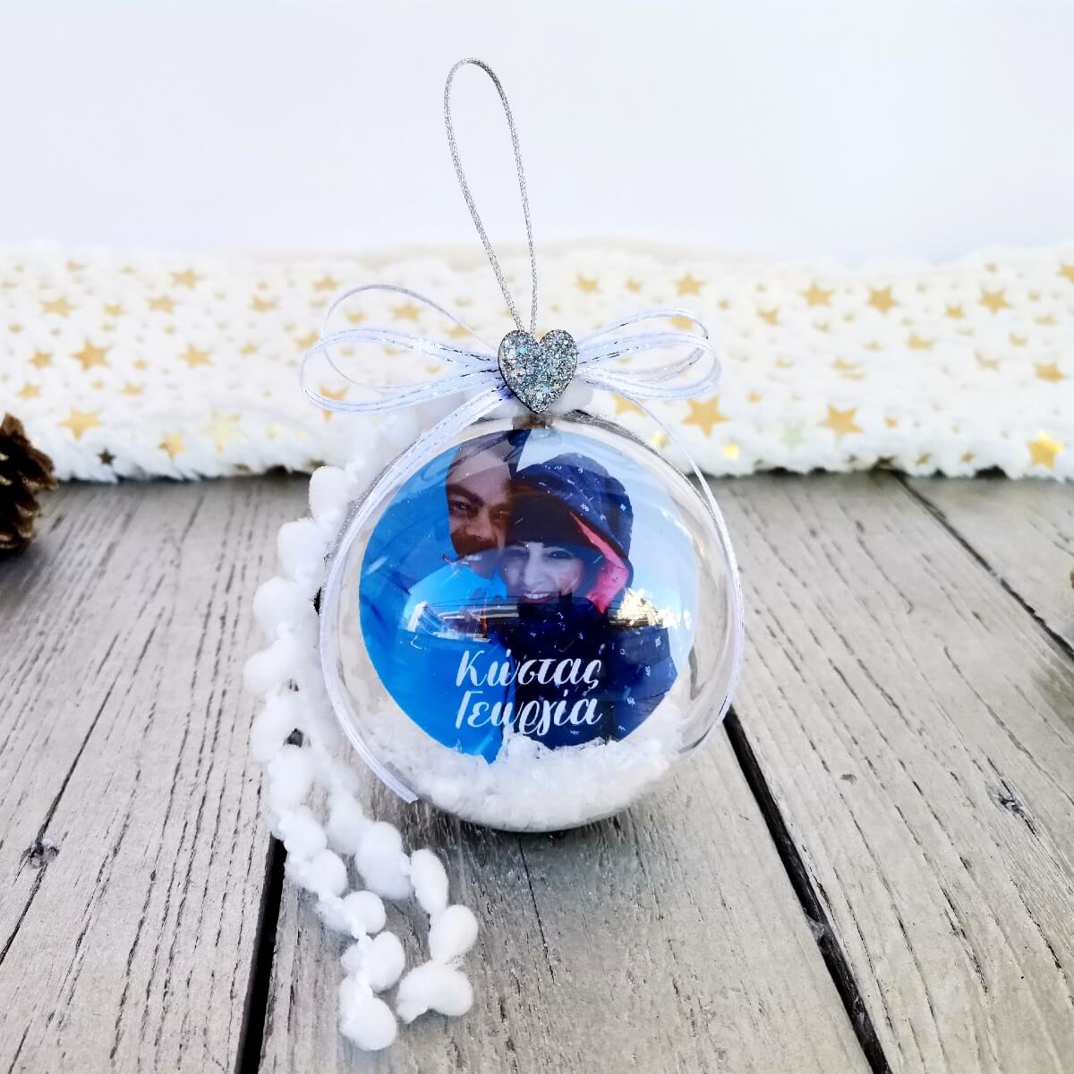 Χειροποίητη Χριστουγεννιάτικη μπάλα Plexiglass με φωτογραφία (8-12 εκ) Χειροποίητη Χριστουγεννιάτικη μπάλα Plexiglass με φωτογραφία (8-12 εκ)