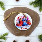 Χειροποίητo Χριστουγεννιάτικο Στολίδι Lilo & Stitch με όνομα