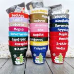 Χειροποίητα Χριστουγεννιάτικα Δωράκια Γλαστράκια Φύτευσης: Πολύχρωμα, προσωποποιημένα (8,5εκ x 8,0εκ)