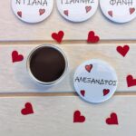 Χειροποίητο Προσωποποιημένο Μαγνητάκι Ψυγείου με Όνομα & Καρδιές Χειροποίητο Προσωποποιημένο Μαγνητάκι Ψυγείου με Όνομα & Καρδιές