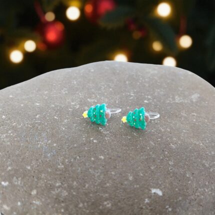 Χειροποίητα Παιδικά Σκουλαρίκια Χριστουγεννιάτικα Σχέδια – Χωρίς Τρύπημα